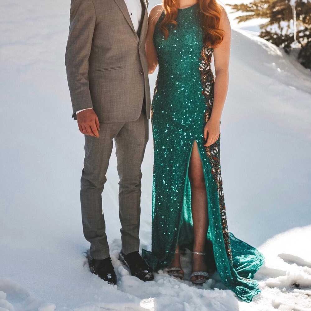 Size 4 Primavera Beaded Prom Dress